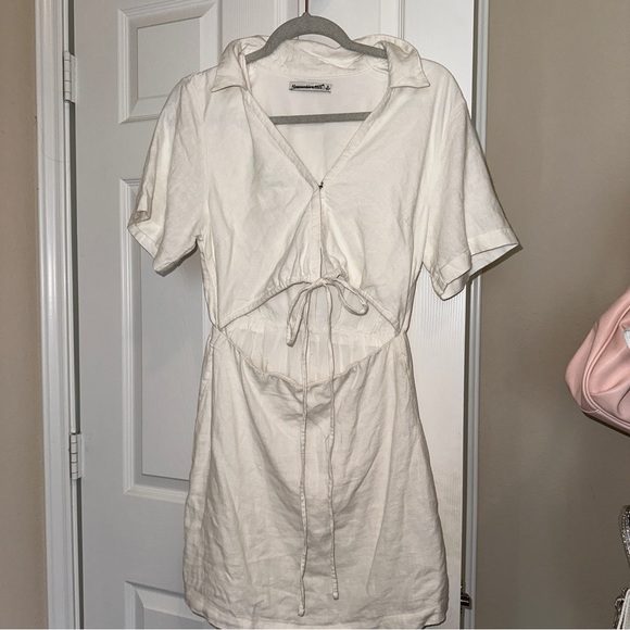 Abercrombie & Fitch Linen-Blend Cutout Shirt Dress BLOGGER'S FAVE! - Picture 8 of 16
